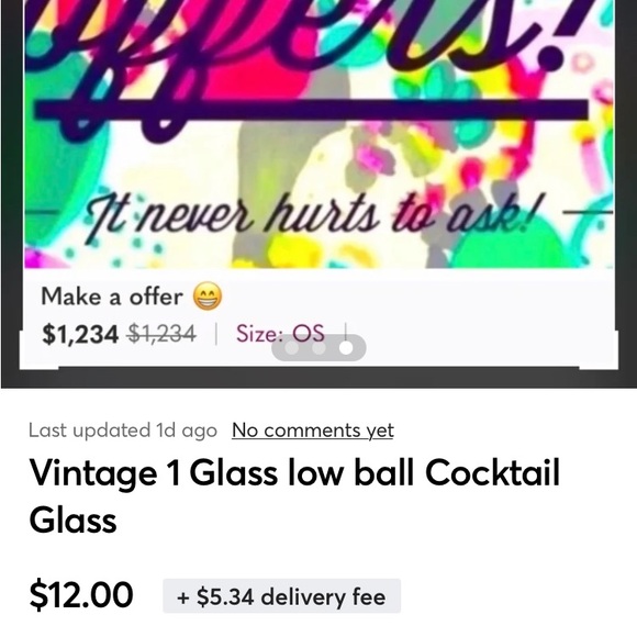 Vintage low ball whiskey glass new - Picture 2 of 2